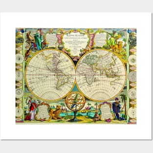 Louis Denis (1725-1794) - World Map -  Ancient Worlds Posters and Art